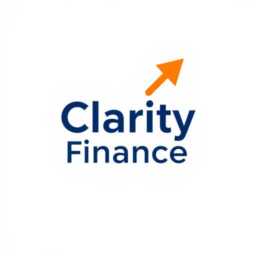 Clarity Finances logo, financial charts and a rising arrow, representing growth and success.